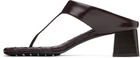 Bottega Veneta Burgundy Marella Thong Heeled Sandals