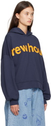 drew house Navy 'Drew House' Box Hoodie