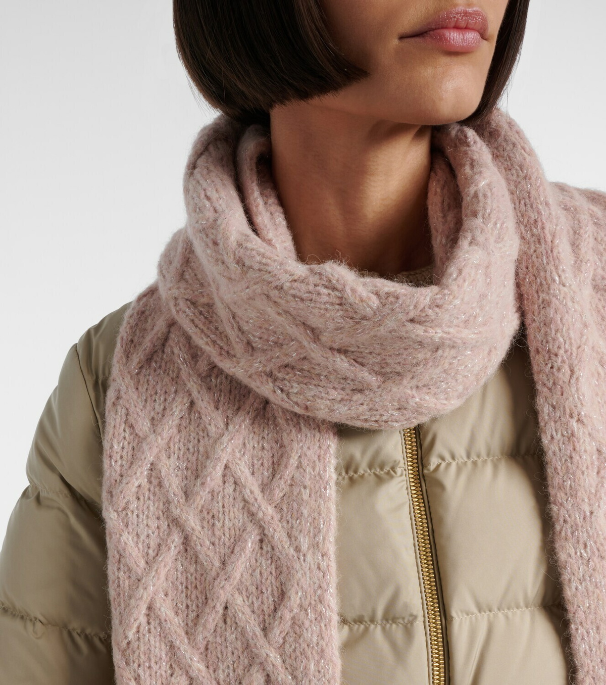 Moncler Embroidered alpaca-blend scarf