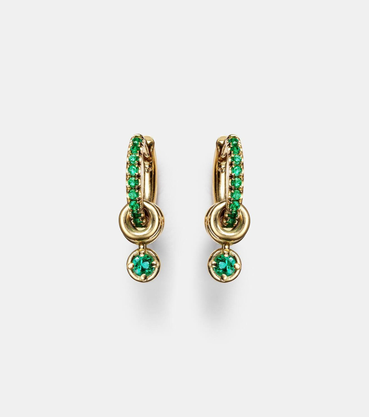 Spinelli Kilcollin Zahra 18kt gold hoop earrings with emeralds