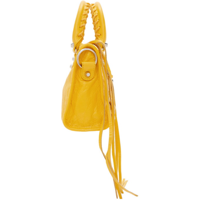 Balenciaga City Bag Small Crinkled Leather Bright Yellow