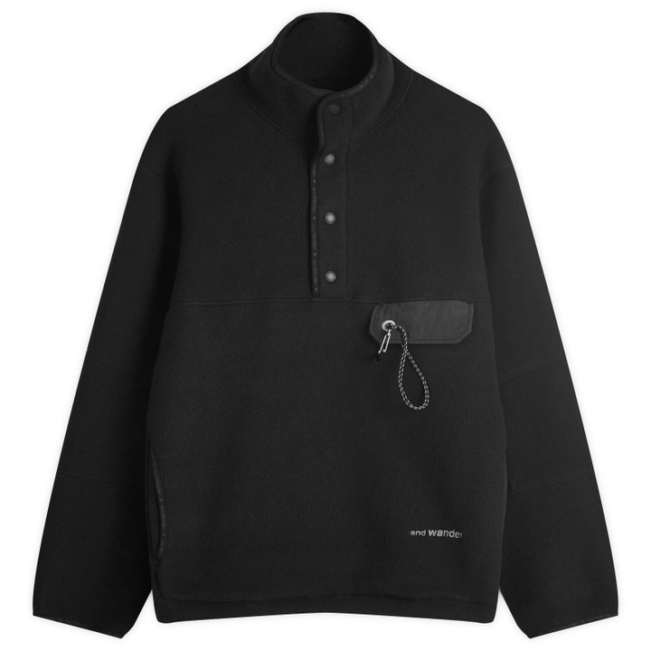 Photo: and wander Wool Fleece Pullover in Black