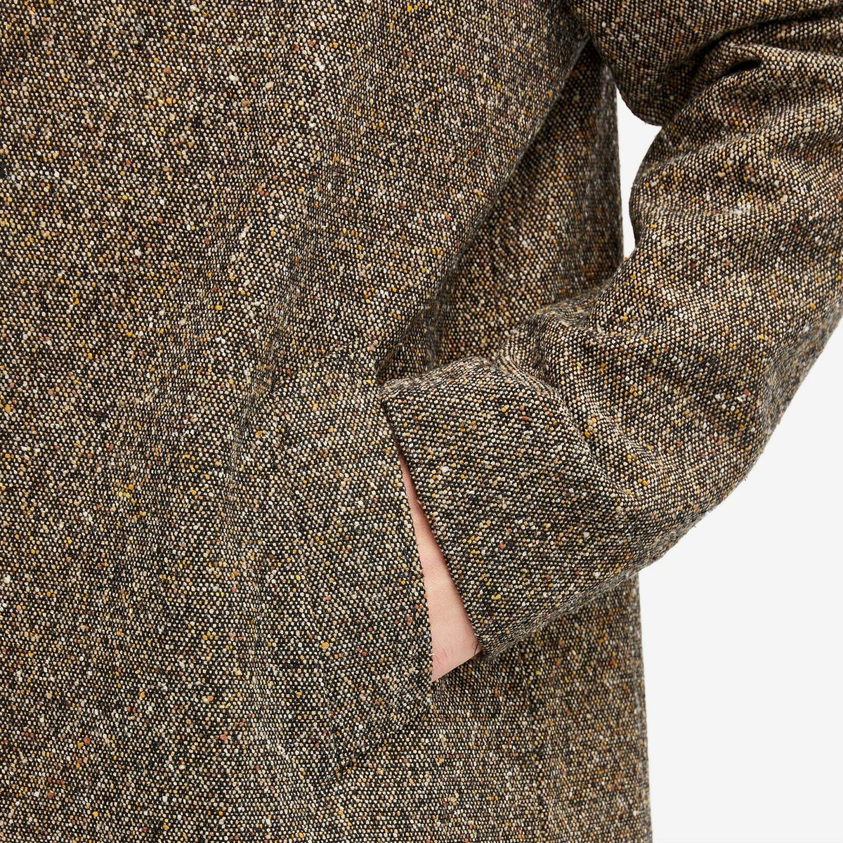 Wax London Men's Stan Tweed Coat in Brown Wax London