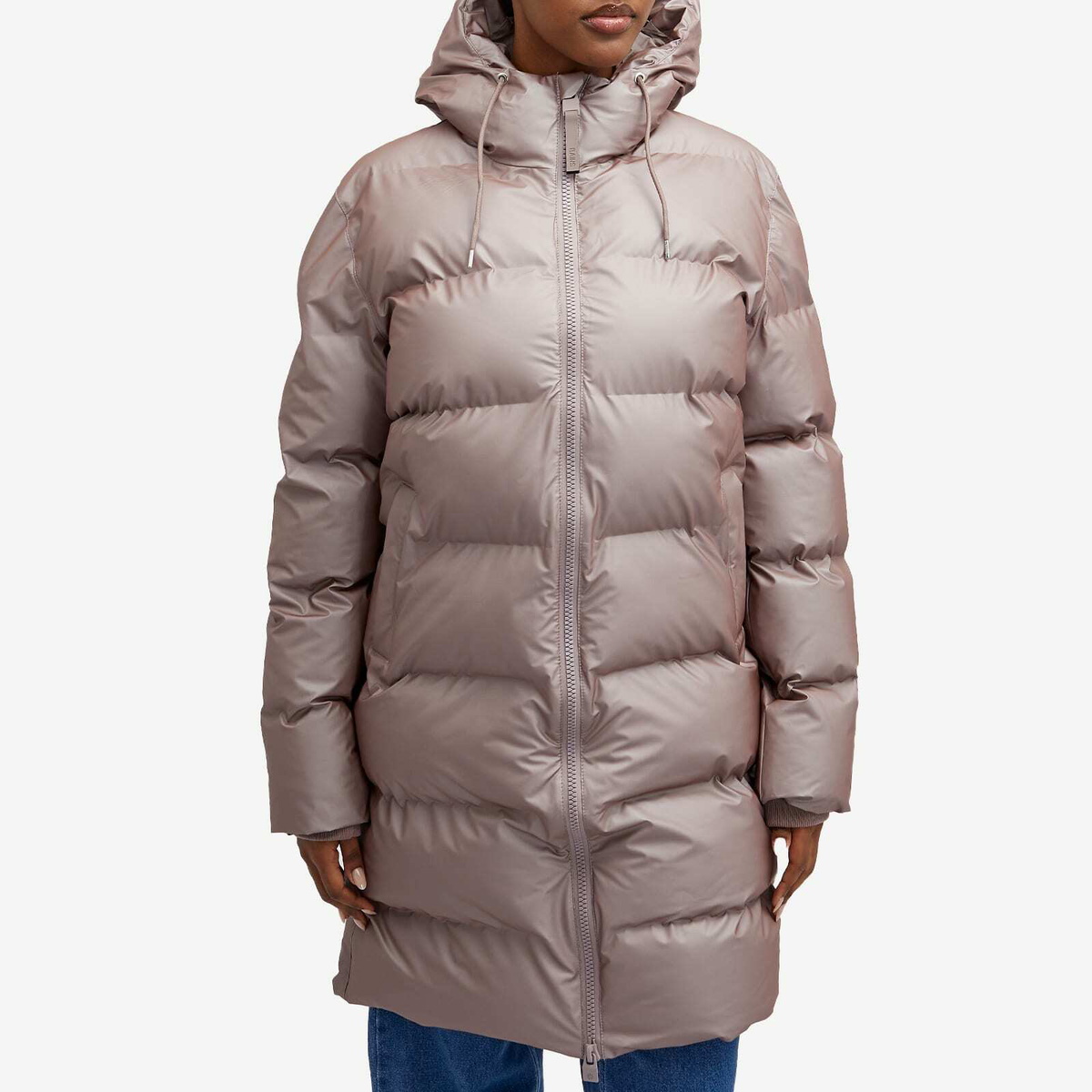 Rains Women's Alta Long Puffer Jacket in Muse
