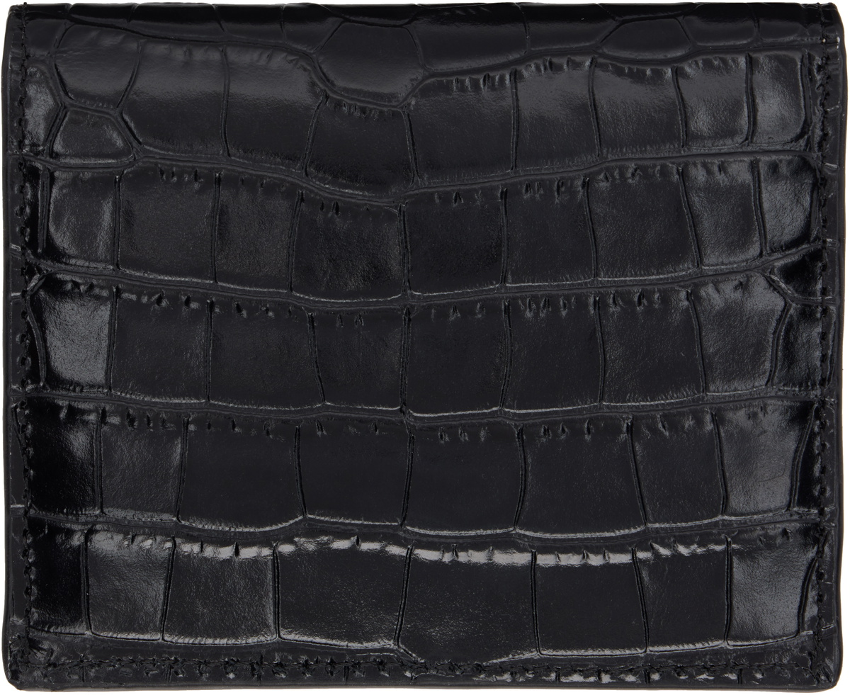 TOTEME Black T-Lock Croco-Embossed Card Holder