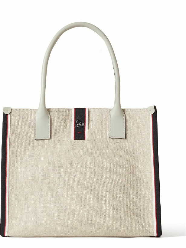 Photo: Christian Louboutin - Nastroloubi Leather and Webbing-Trimmed Canvas Tote
