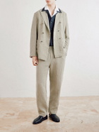 Barena - Siroco Marte Double-Breasted Linen Suit Jacket - Green