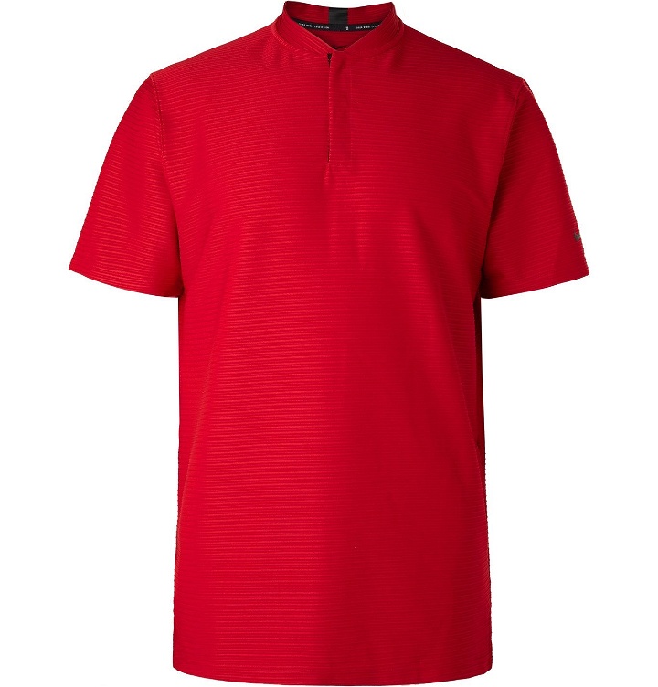 Photo: Nike Golf - Tiger Woods Ribbed Dri-FIT Stretch-Jersey Golf Polo Shirt - Red
