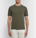 Aspesi - Slim-Fit Washed Cotton-Jersey T-Shirt - Men - Army green