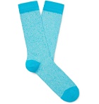 Sunspel - Mélange Organic Cotton-Blend Socks - Blue