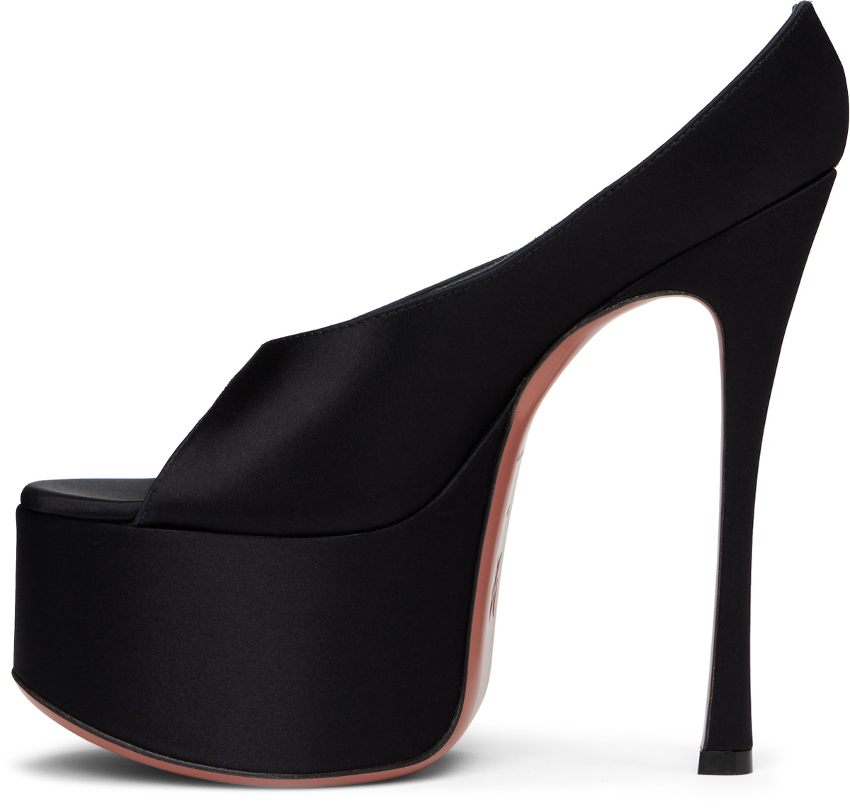 Amina Muaddi Black Anok Plateau Heeled Sandals
