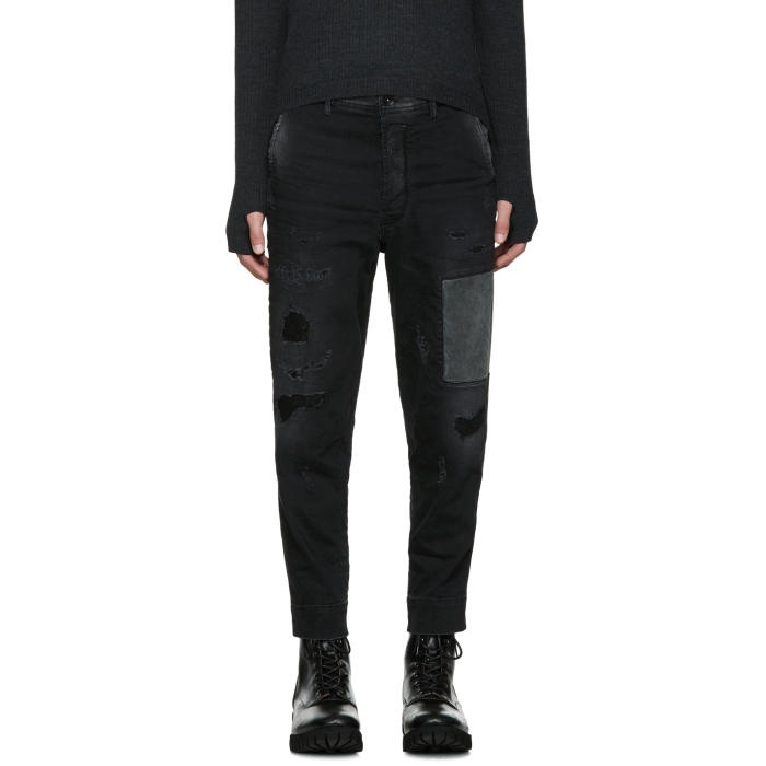 Photo: Diesel Black Patchwork Carrot-Chino Jeans