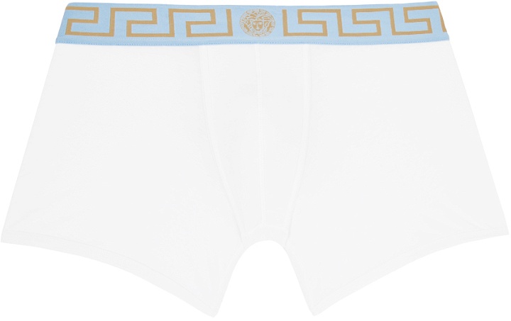 Photo: Versace Underwear White Greca Border Long Boxers