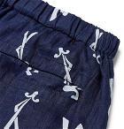 Blue Blue Japan - Matsuba Wide-Leg Indigo-Dyed Linen Shorts - Blue