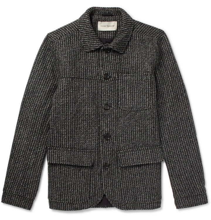 Photo: Oliver Spencer - Cowboy Slim-Fit Mélange Houndstooth Wool Jacket - Men - Charcoal