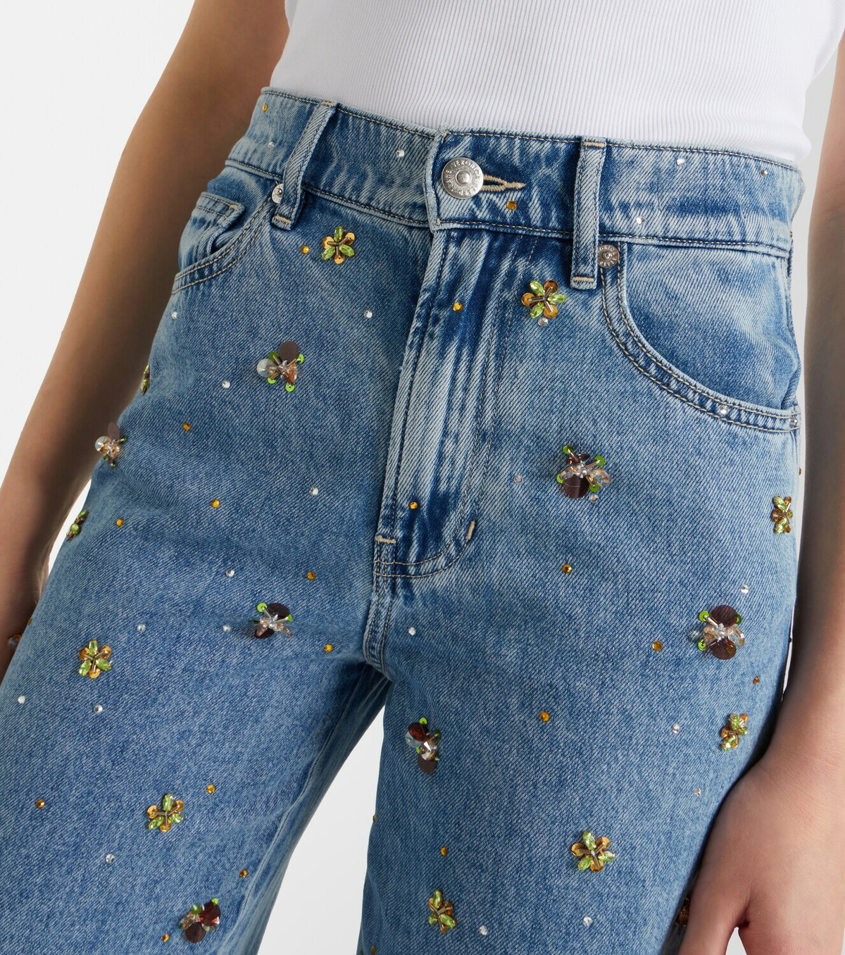Veronica Beard Kasey embellished flared jeans