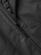 Stone Island - Logo-Appliquéd Padded Leather-Ripstop Hooded Jacket - Black