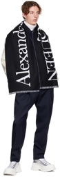 Alexander McQueen Black Logo Scarf