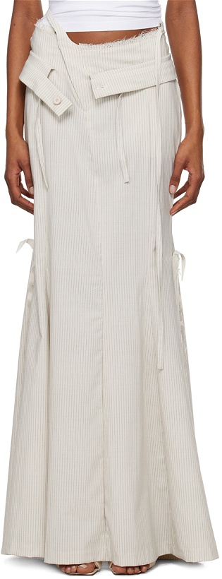 Photo: Ottolinger Off-White Mermaid Suit Pinstripe Maxi Skirt