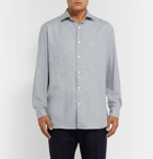 Charvet - Cotton and Wool-Blend Flannel Shirt - Gray