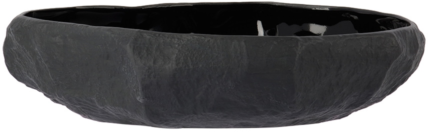 1882 Ltd. Black Crockery Large Flat Bowl
