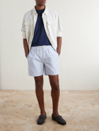 Portuguese Flannel - Atlantico Straight-Leg Cotton-Seersucker Shorts - Blue