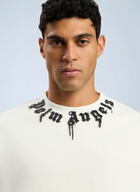 Palm Angels Neck Logo Reg Crew Sweatshirt