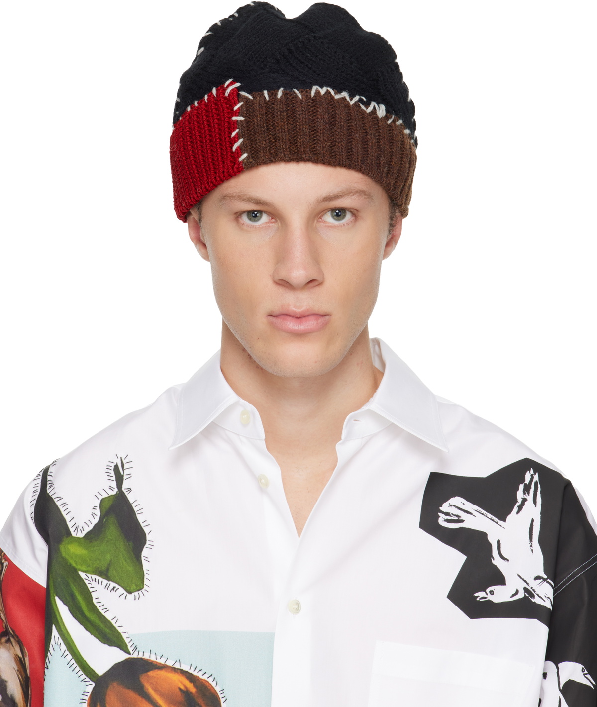 Marni Black Wool Mixed Knit Beanie