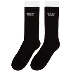 Marcelo Burlon County of Milan Black Double Cuff Logo Socks