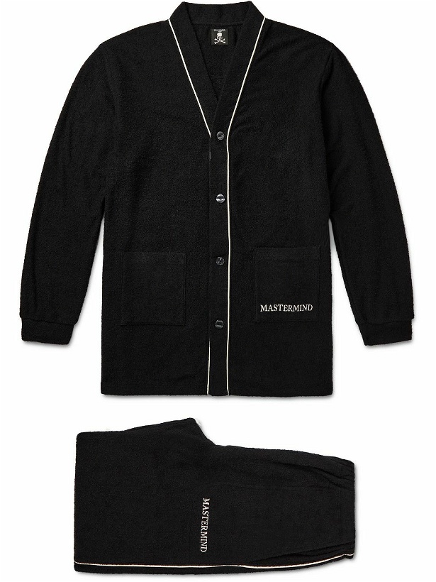 Photo: Mastermind World - Logo-Embroidered Cotton-Terry Pyjama Set - Black