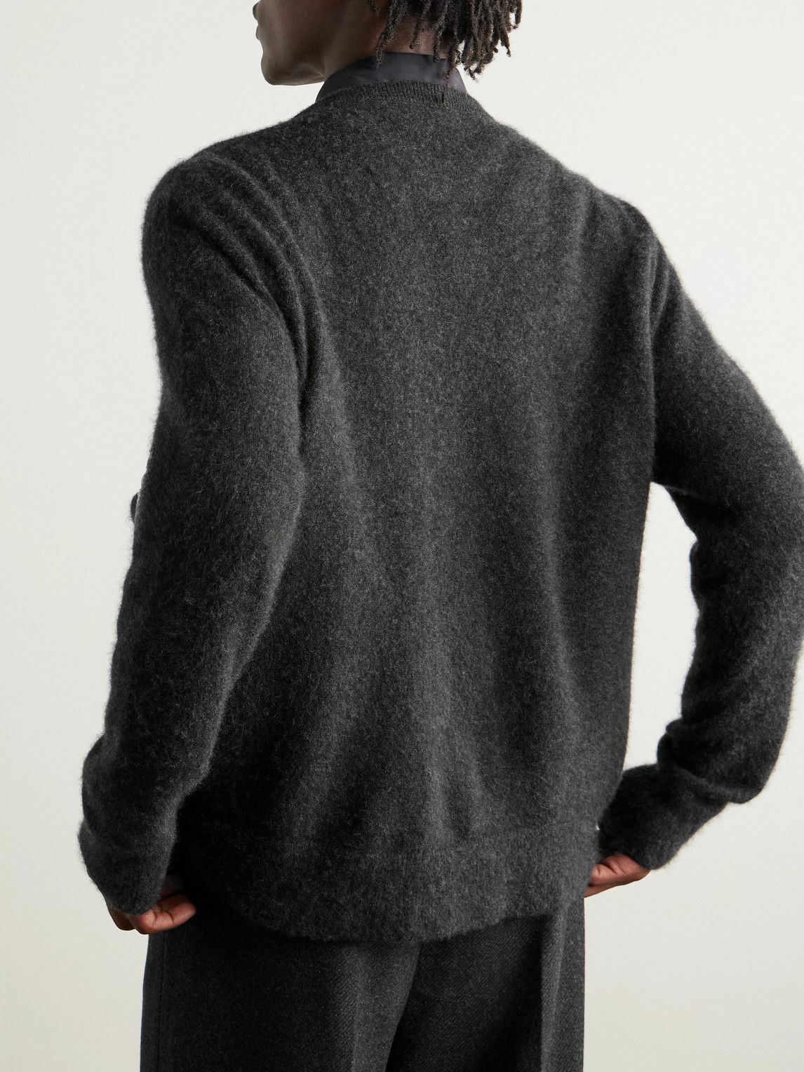 The Row - Danube Brushed Cashmere and Silk-Blend Cardigan - Gray