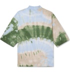 Sasquatchfabrix. - Tie-Dyed Cotton-Jersey Mock-Neck T-Shirt - Blue