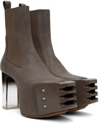 Rick Owens Taupe Grilled Boots