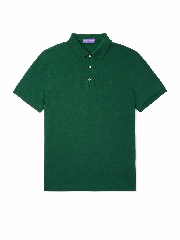 Photo: Ralph Lauren Purple label - Logo-Embroidered Cotton-Piqué Polo Shirt - Green