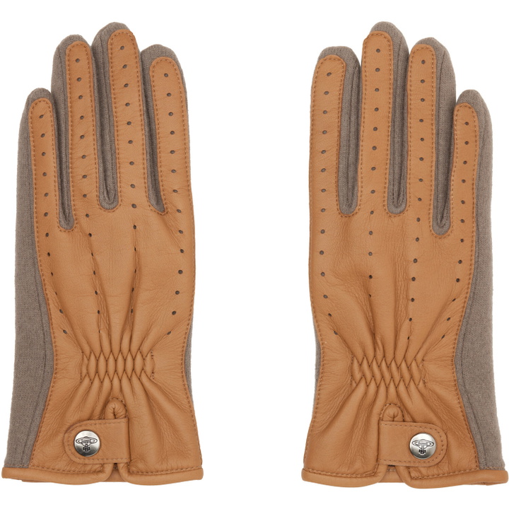 Photo: Vivienne Westwood Beige & Gray Leather Sheep Gloves
