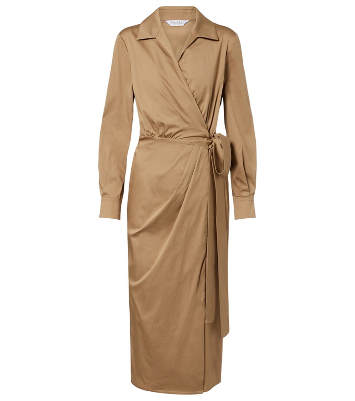 Photo: Max Mara Beta cotton-blend satin wrap dress