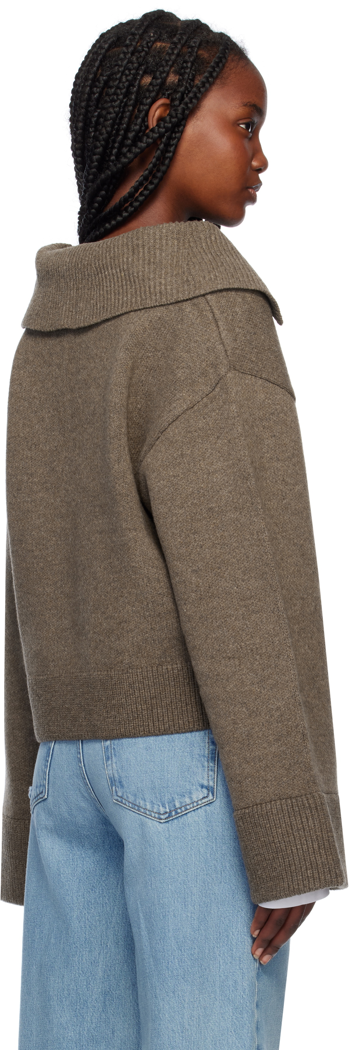 Axel Arigato Brown Clio Cropped Sweater