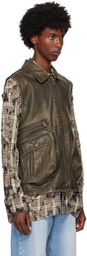 Andersson Bell Taupe Etna Faux-Leather Vest