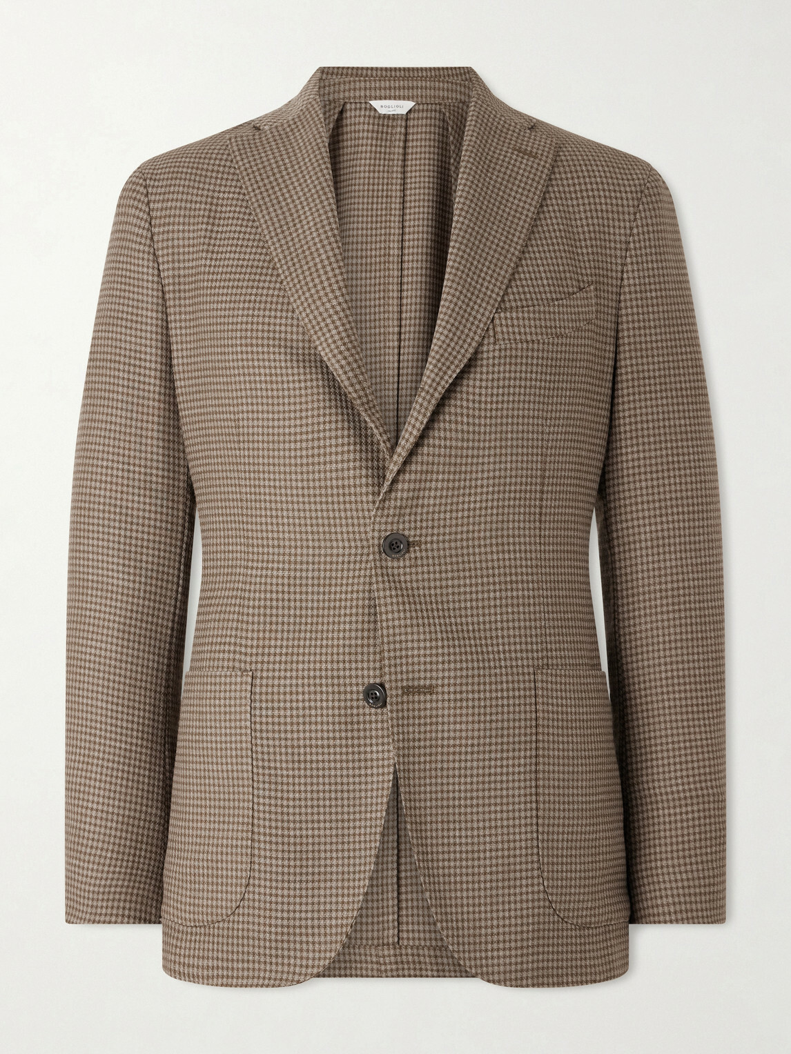 Boglioli - Houndstooth Virgin Wool-Blend Blazer - Brown