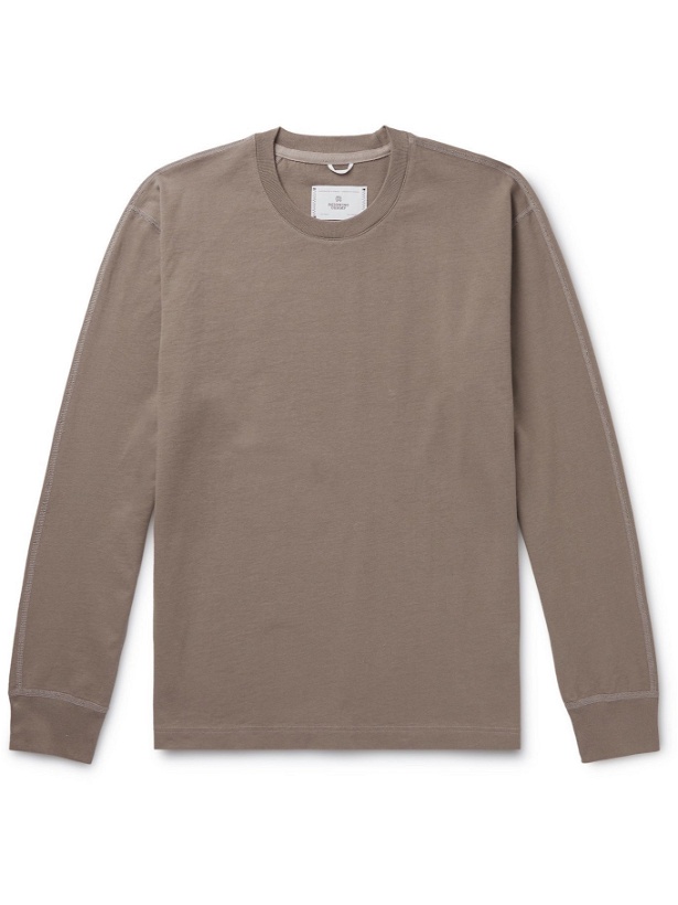 Photo: REIGNING CHAMP - Cotton-Jersey T-Shirt - Brown - S