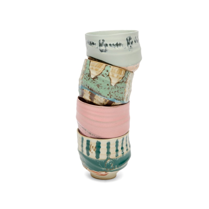 Photo: HKliving Artist Ceramics Coffee Cups - Set of 4 in Multi 