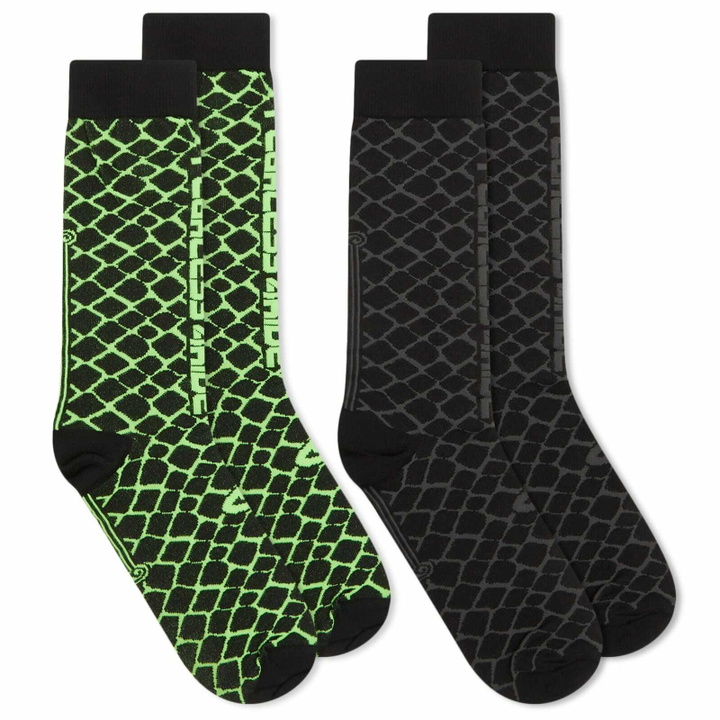 Photo: END. x Aries Moto Dodgem Sock 2-pack in Multi