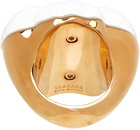 Versace White & Gold Lacquered 'La Medusa' Ring