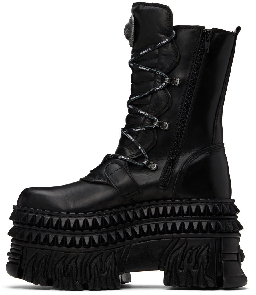 VETEMENTS Black New Rock Edition Lace Up Boots