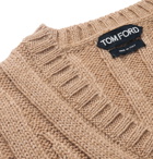TOM FORD - Slim-Fit Ribbed Wool-Blend Sweater - Men - Tan