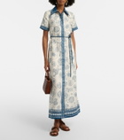 Alémais Lucky belted printed linen shirt dress