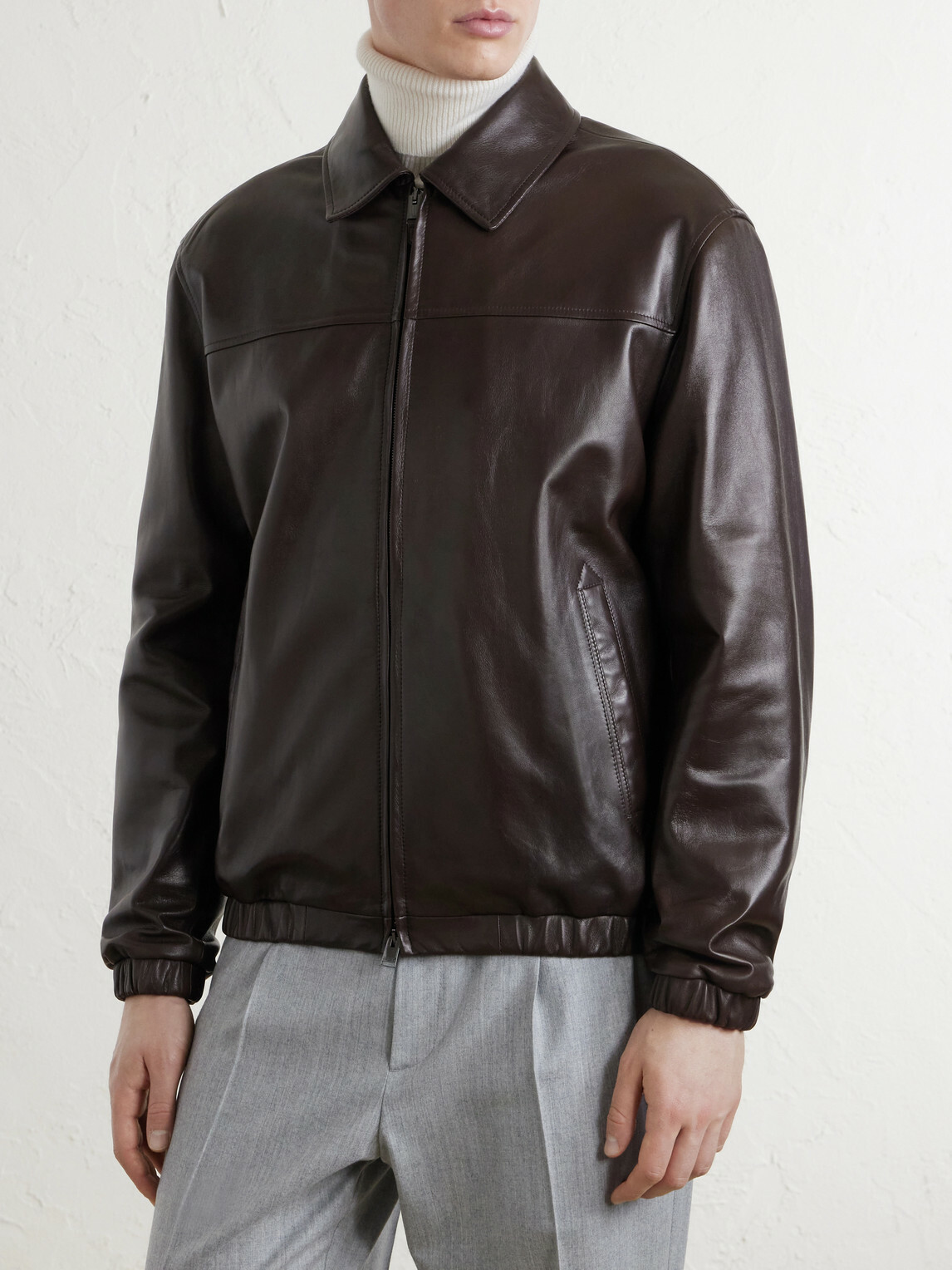 Canali - Leather Jacket - Brown