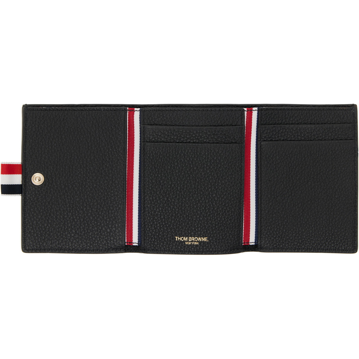 Thom Browne Black Soft Pebble Grain Trifold Wallet