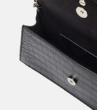 McQueen Skull Mini croc-effect leather clutch