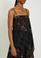 Solaqua Camilla Mini Embroidered Guipure-lace top Black